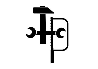 Beyaz arkaplanda sanayi simgesi