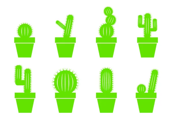 Iconos de cactus sobre fondo blanco — Vector de stock