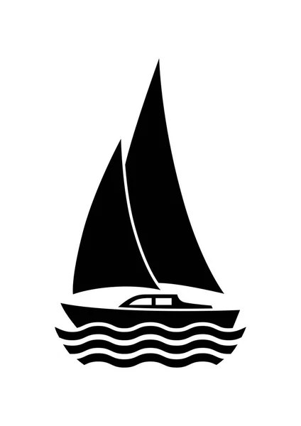 Segelboot-Vektor-Symbol auf weißem Hintergrund — Stockvektor