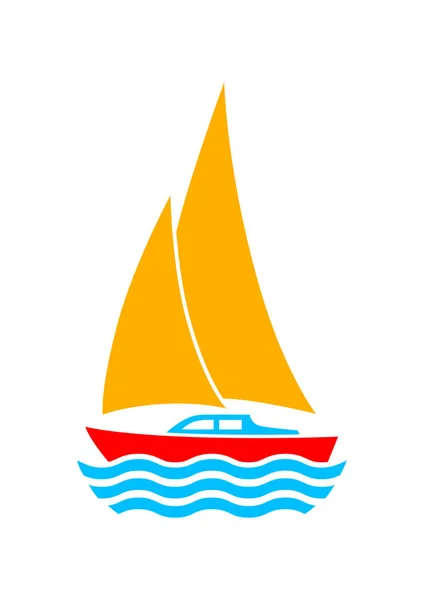 Sailboat vector icon on white background — Stock Vector