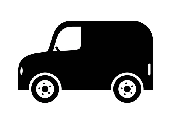 Icona del furgone di consegna su sfondo bianco — Vettoriale Stock