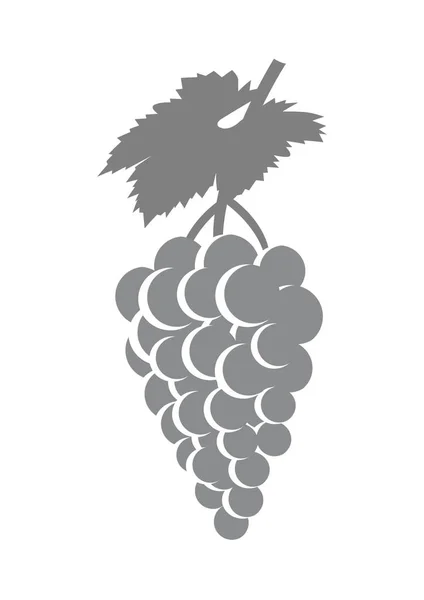 Сіра іконка винограду на білому тлі — стоковий вектор