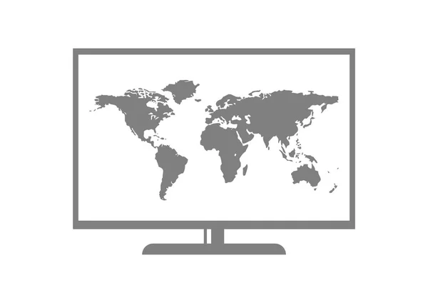 Graues TV-Symbol auf weißem Hintergrund — Stockvektor