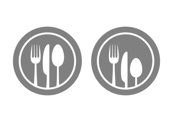 在灰色盘子餐具 — 图库矢量图片