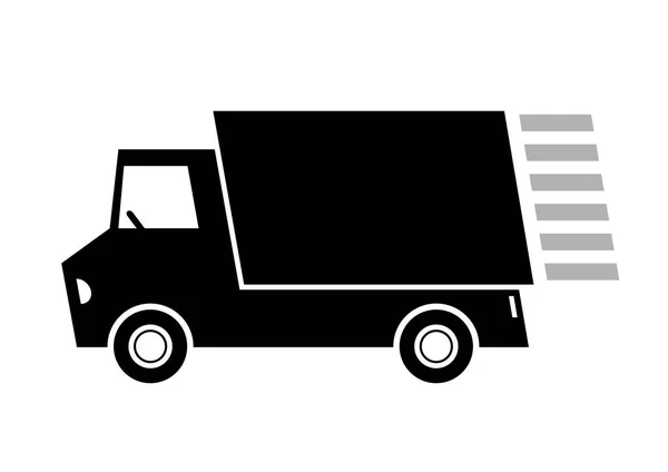 Pictograma vectorială camion pe fundal alb — Vector de stoc
