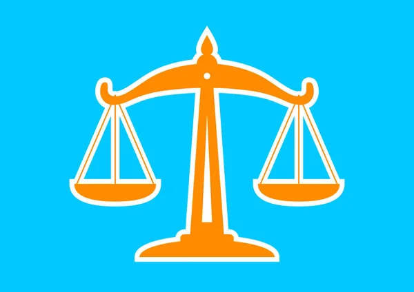 青の背景にオレンジ色スケールのアイコン — ストックベクタ