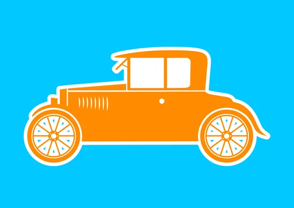 Orange car icon on blue background — Stock Vector