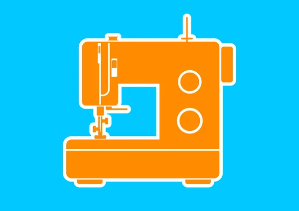 Sewing machine icon on blue background — Stock Vector