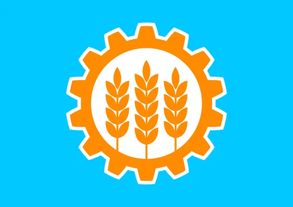 Icono de vector industrial sobre fondo azul — Vector de stock
