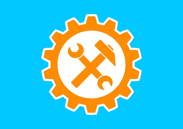 Industrial vector icon on blue background — Stock Vector