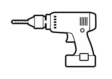 Drill icon on white background  clipart