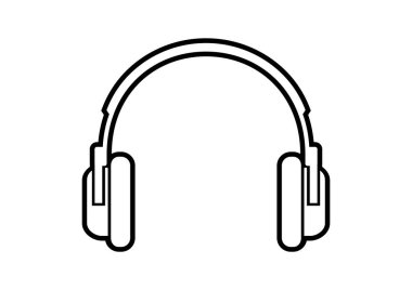 Beyaz arkaplanda kulaklık simgesi