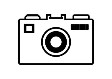 Beyaz arkaplanda kamera vektör simgesi