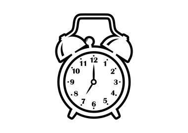 Beyaz arkaplanda alarm saati simgesi