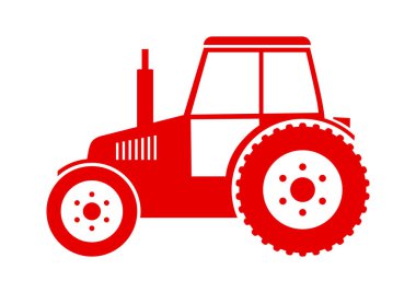 Traktör vektör simgesi beyaz arka plan üzerinde