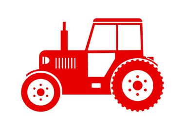 Traktör vektör simgesi beyaz arka plan üzerinde