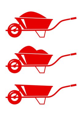 El arabası simgeler beyaz arka plan üzerinde