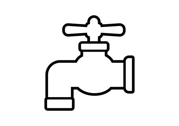 Wasserhahn-Vektor-Symbol auf weißem Hintergrund — Stockvektor