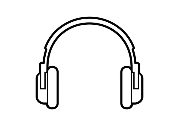 Icono de auriculares sobre fondo blanco — Archivo Imágenes Vectoriales