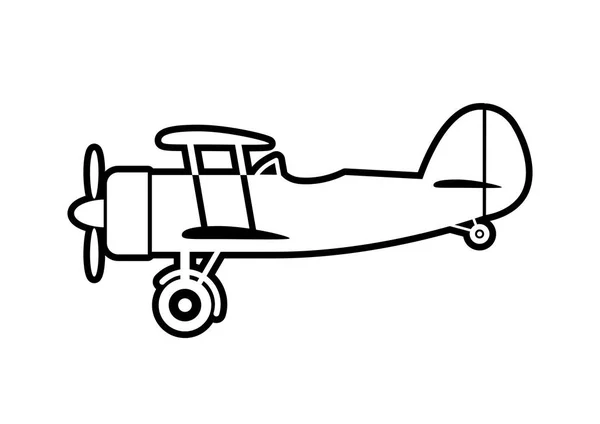 Vliegtuig vector pictogram op witte achtergrond — Stockvector