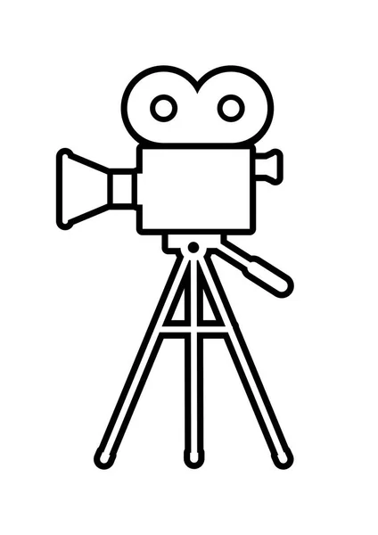Ikona filmové kamery na bílém pozadí — Stockový vektor