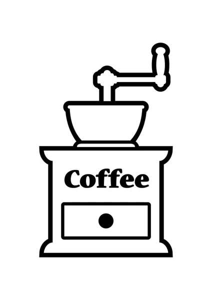 Coffee grinder icon on white background — Stock Vector