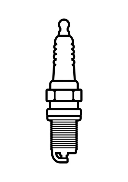 Zündkerzen-Symbol auf weißem Hintergrund — Stockvektor