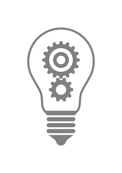 Gears in lightbulb on white background — Stock Vector