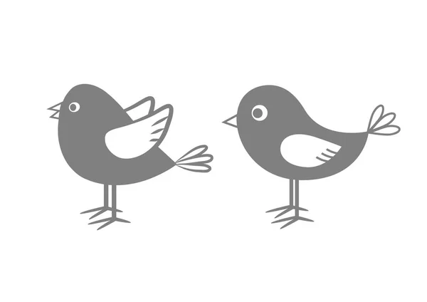 Iconos de aves sobre fondo blanco — Vector de stock