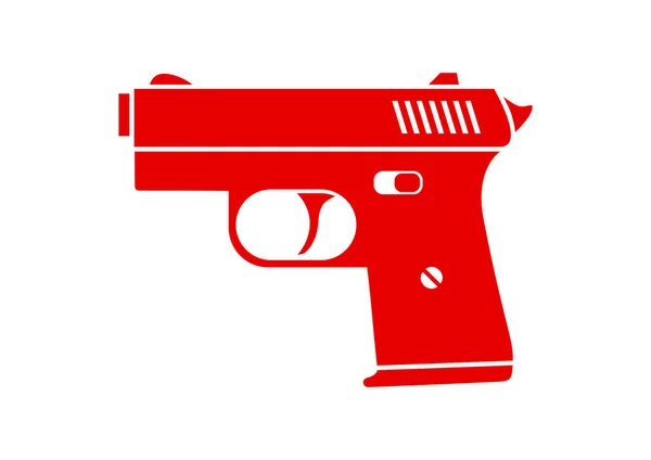 Red gun icon on white background — Stock Vector