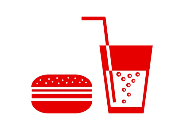 Red hamburger icon on white background — Stock Vector