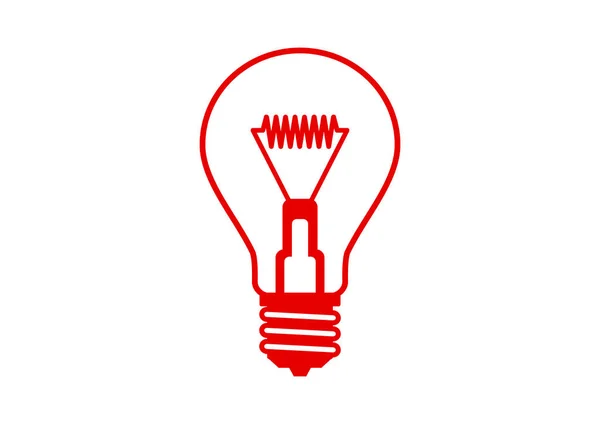 Lampadina rossa icona su sfondo bianco — Vettoriale Stock