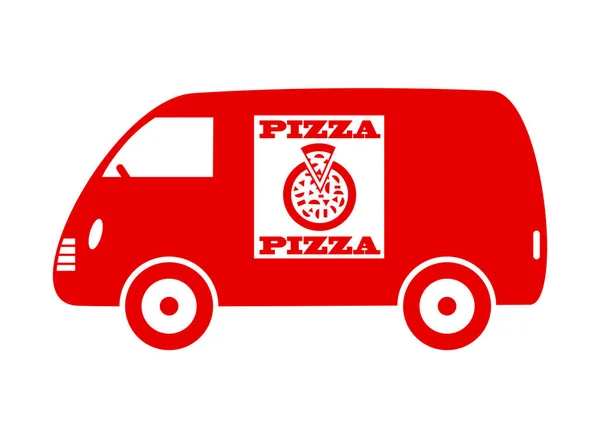 Red Delivery Van su sfondo bianco — Vettoriale Stock