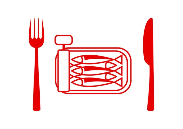 Icono vector sardinas sobre fondo blanco — Vector de stock