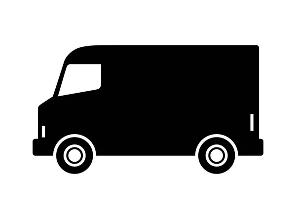 Чёрный фургон доставки на белом фоне — стоковый вектор