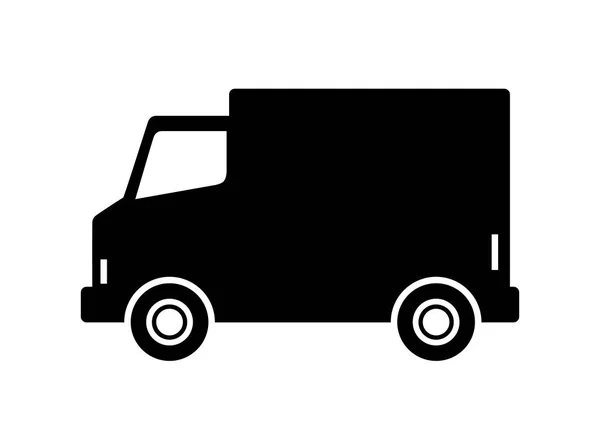 Schwarzer Lieferwagen auf weißem Hintergrund — Stockvektor