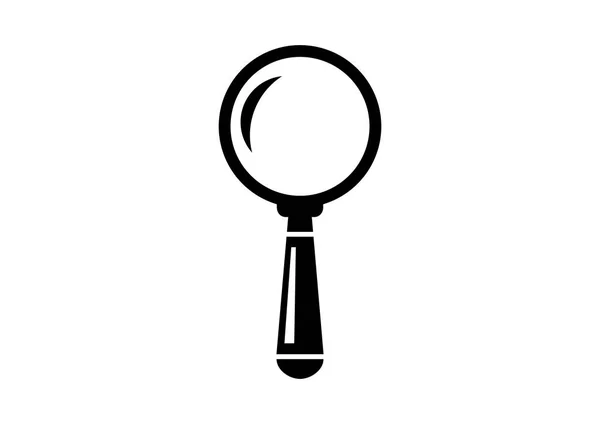 Icono de lupa negra sobre fondo blanco — Vector de stock