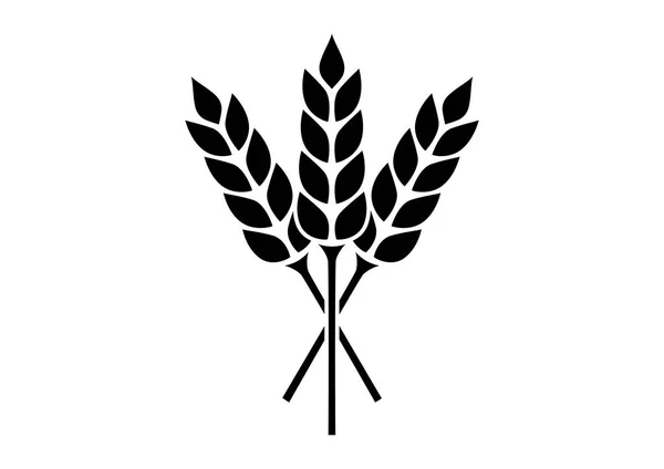 白い背景の黒い穀物アイコン — ストックベクタ