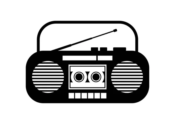 Reproductor de cassette de radio sobre fondo blanco — Archivo Imágenes Vectoriales