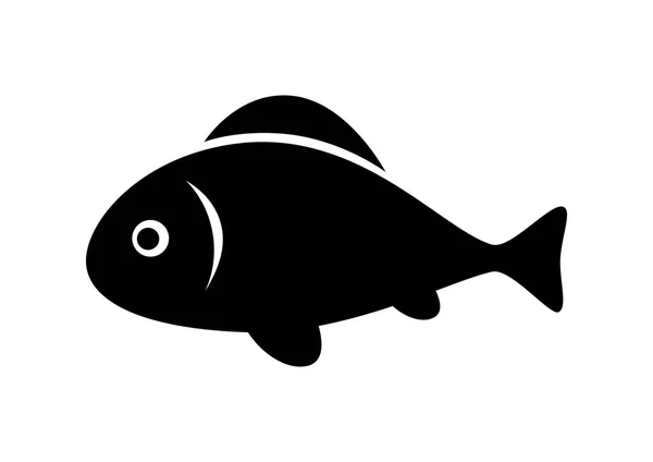 Black fish icon on white background — Stock Vector