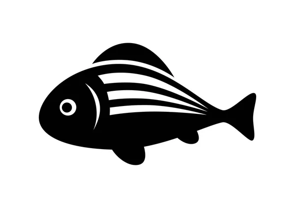 Black fish icon on white background — Stock Vector