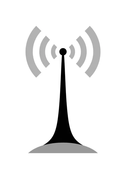 Zwarte zender pictogram op witte achtergrond — Stockvector