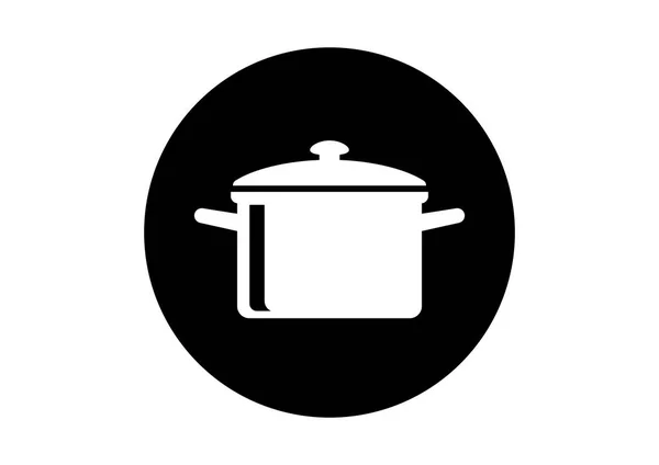 Icône de cuisinière noir et blanc sur fond blanc — Image vectorielle