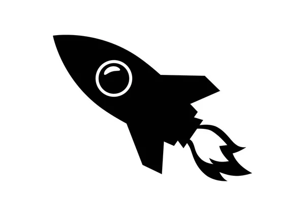 Černá raketa ikona na bílém pozadí — Stockový vektor