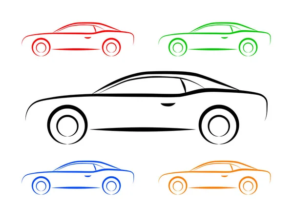 Bosquejo del coche sobre fondo blanco — Vector de stock