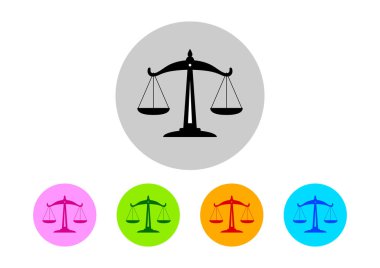 Beyaz arka plan üzerinde renkli ölçek simgeler     