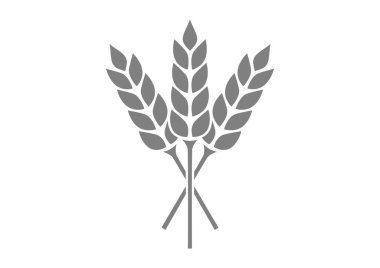 Beyaz arka planda gri tahıl simgesi