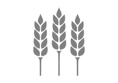 Beyaz arka planda gri tahıl simgesi