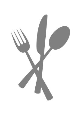 Çatal bıçak takımı vektör simgesi beyaz arka plan üzerinde