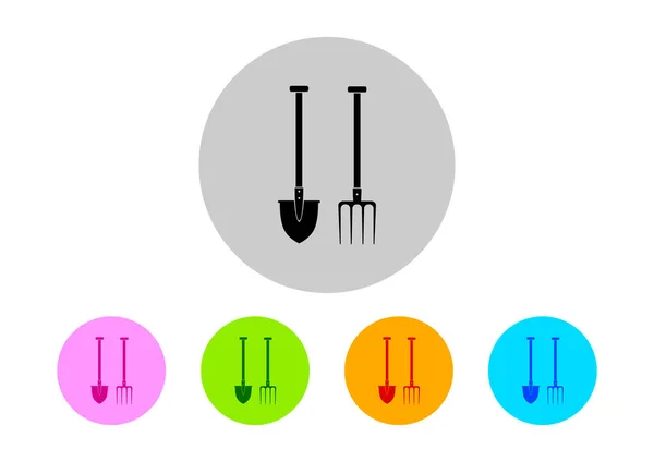 Färgglada trädgården ikoner på vit bakgrund — Stock vektor